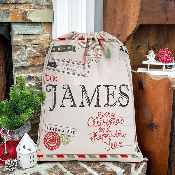 Personalized Santa Sack for Kids, Kid Christmas Gift from Santa