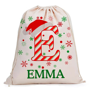 Personalized Santa Sack with Custom Initial and Name - GiftShire