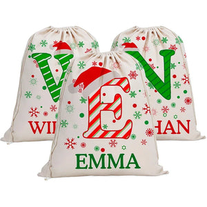 Personalized Santa Sack with Custom Initial and Name - GiftShire