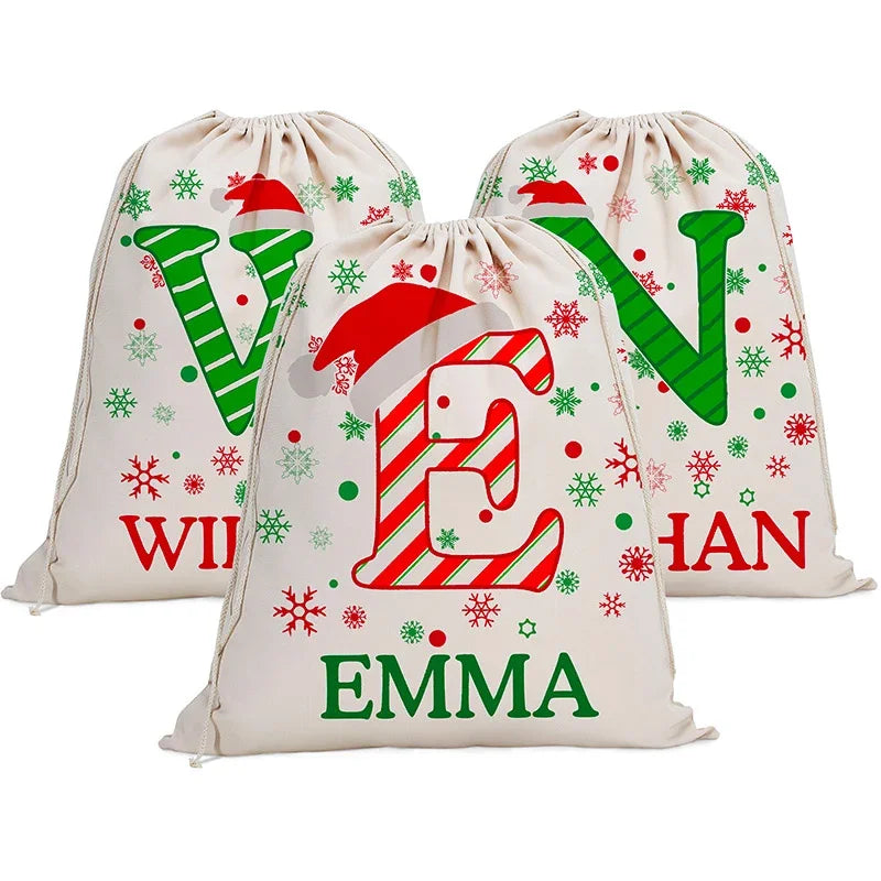 Personalized Santa Sack with Custom Initial and Name - GiftShire