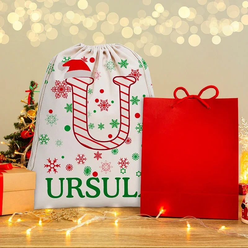 Personalized Santa Sack with Custom Initial and Name - GiftShire