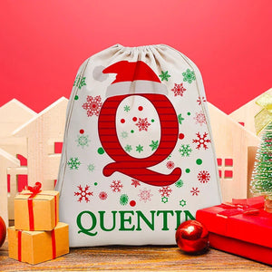 Personalized Santa Sack with Custom Initial and Name - GiftShire