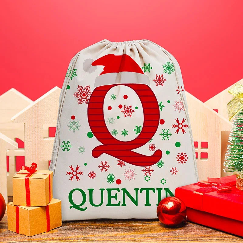 Personalized Santa Sack with Custom Initial and Name - GiftShire