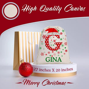 Personalized Santa Sack with Custom Initial and Name - GiftShire