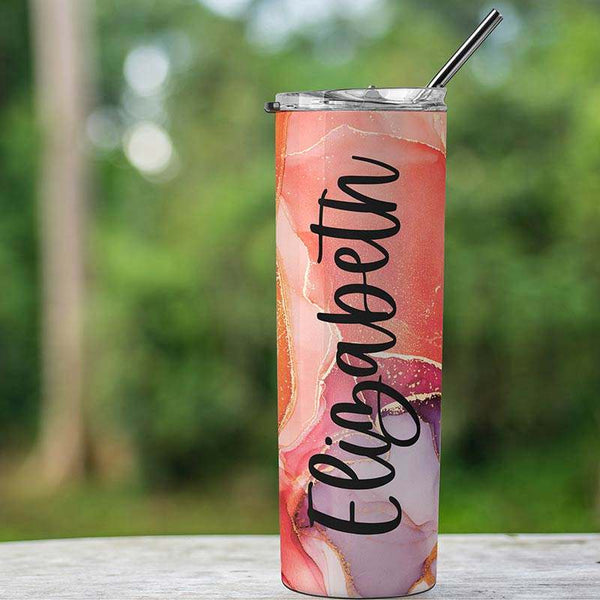 Personalized Skinny Tumbler for Women, Custom Bridesmaid Gift for Her