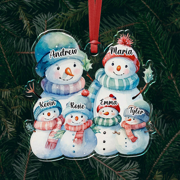 Personalized Snowman Family Ornament
