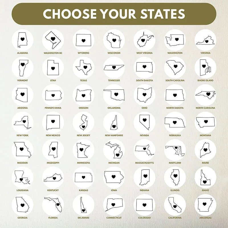 Personalized State To State Necklace For Couples - GiftShire
