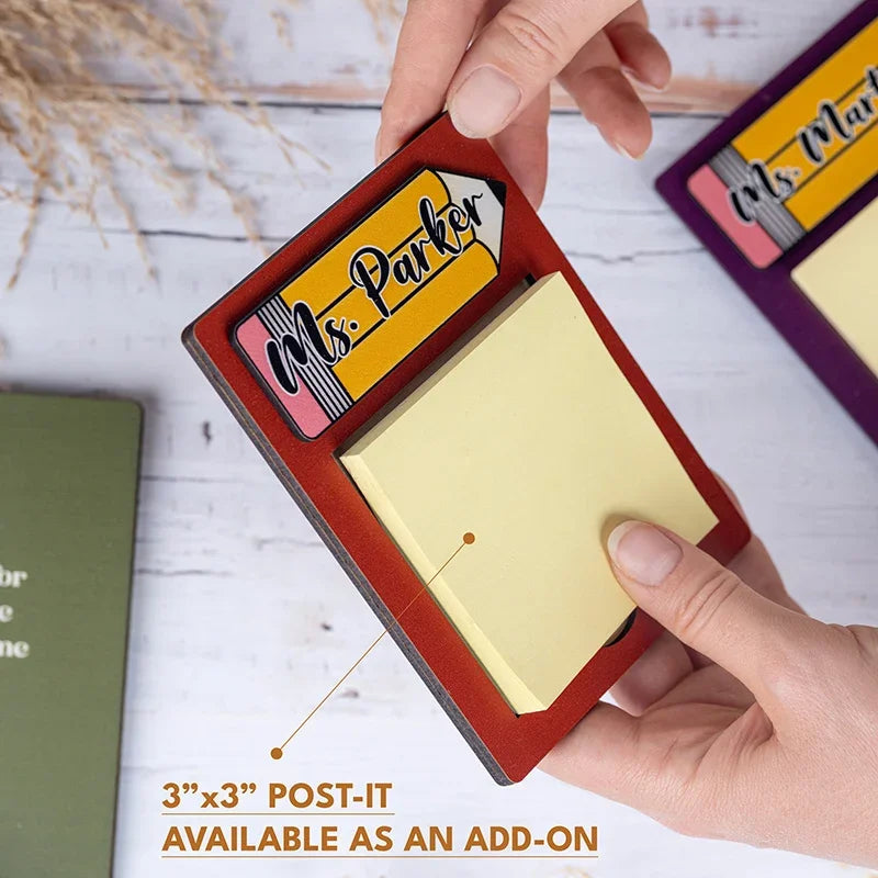 Personalized Sticky Note Holder, Teacher Appreciation Gift
