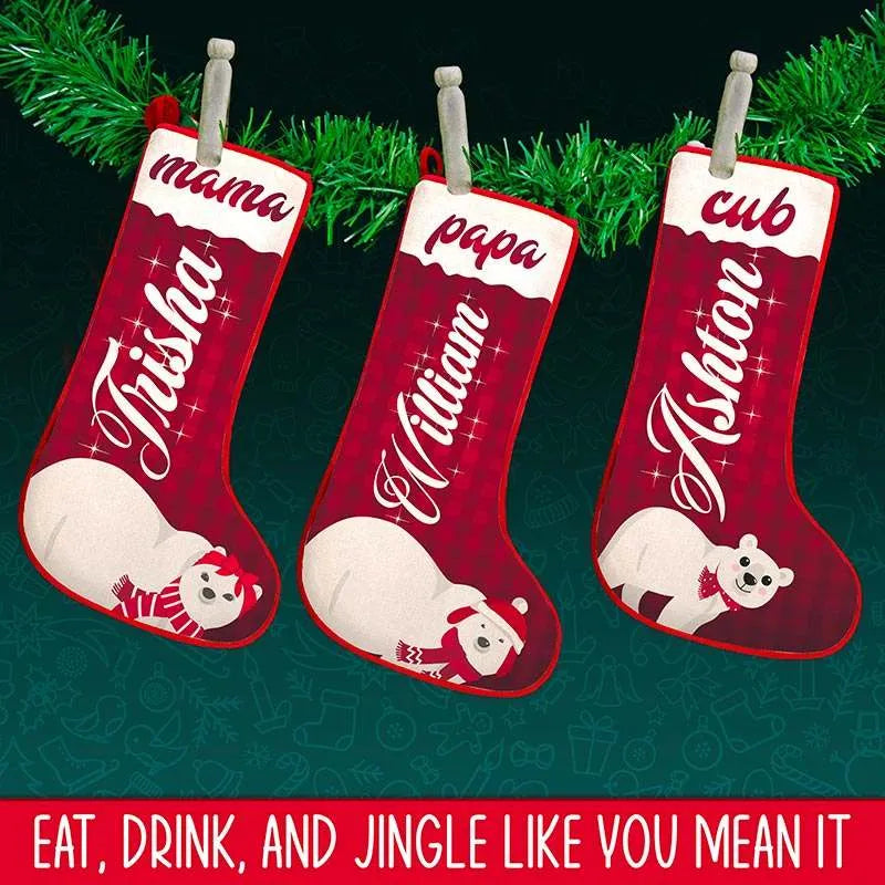 Polar Bear Family Christmas Stocking - GiftShire