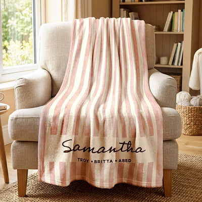 Personalized Striped Blanket for Mom