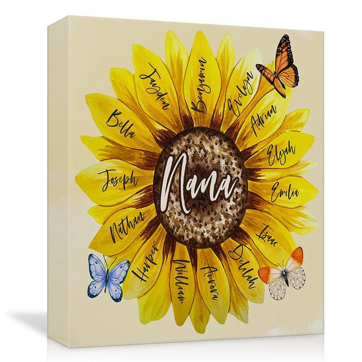 Personalized Sunflower Shape Canvas Sign - GiftShire
