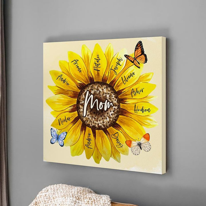 Personalized Sunflower Shape Canvas Sign - GiftShire
