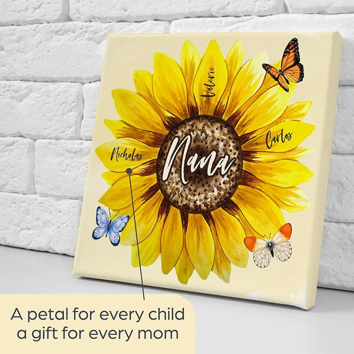 Personalized Sunflower Shape Canvas Sign - GiftShire