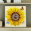 Personalized Sunflower Shape Canvas Sign - GiftShire