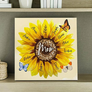 Personalized Sunflower Shape Canvas Sign - GiftShire