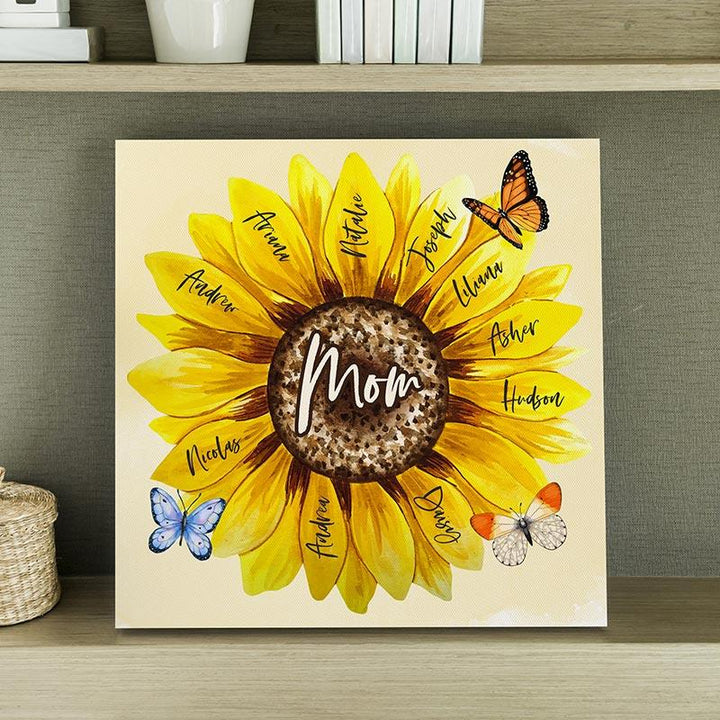 Personalized Sunflower Shape Canvas Sign - GiftShire