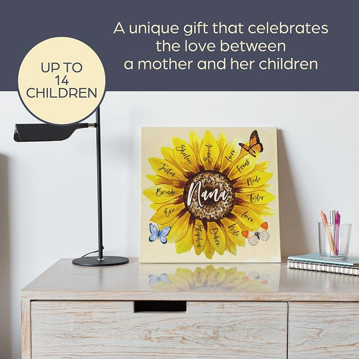Personalized Sunflower Shape Canvas Sign - GiftShire