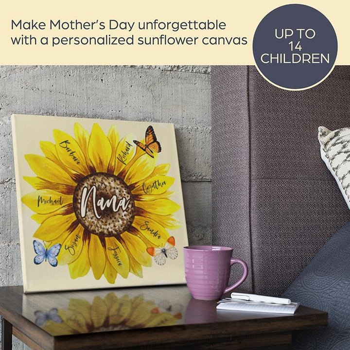Personalized Sunflower Shape Canvas Sign - GiftShire