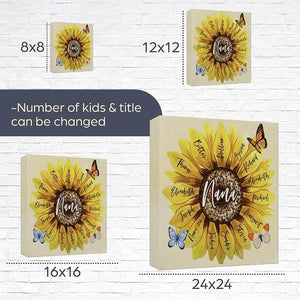 Personalized Sunflower Shape Canvas Sign - GiftShire