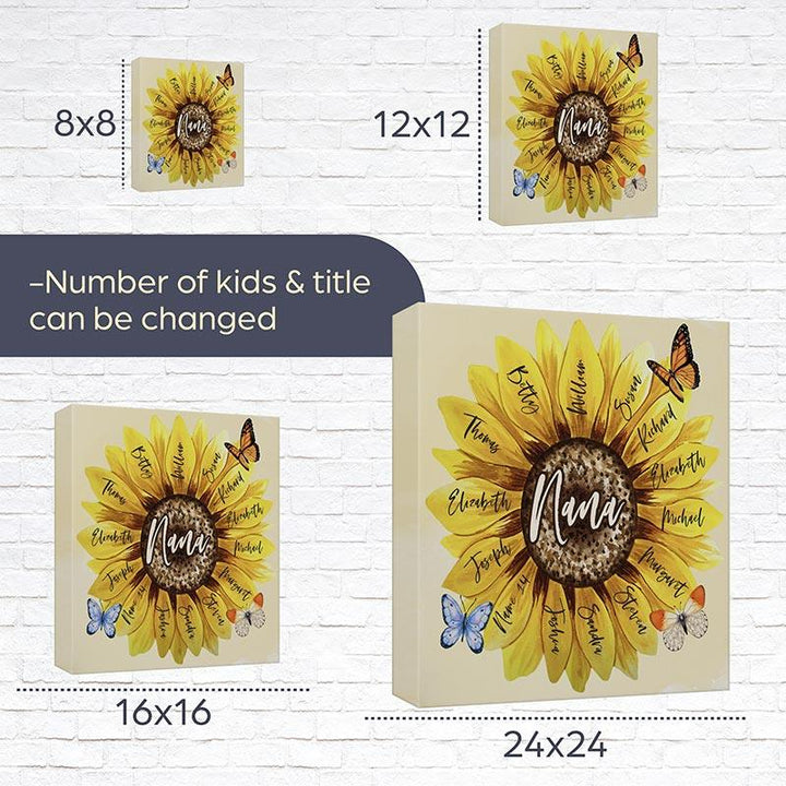Personalized Sunflower Shape Canvas Sign - GiftShire
