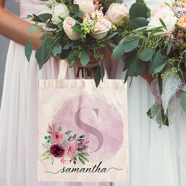 Personalized Tote Bag with Initial – Bridesmaid Essentials