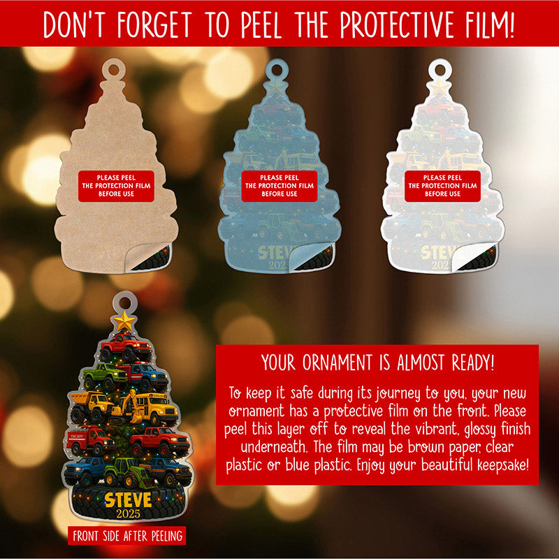 Personalized Truck and Construction Vehicle Ornament