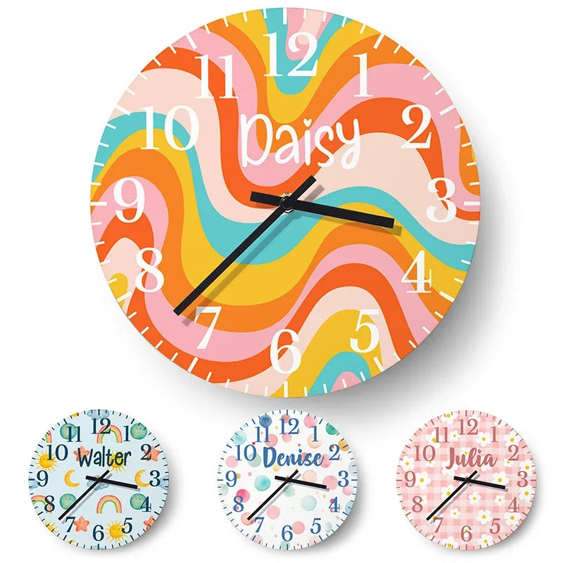 Personalized Wall Clock for Kids Room