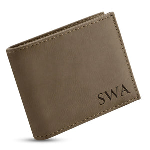 Personalized Leather Wallet, Custom Initial Wallet, Gift for Men - GiftShire