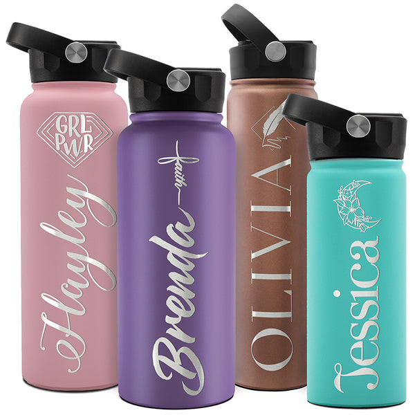 Personalized Water Bottles with Custom Logo Engraving - GiftShire