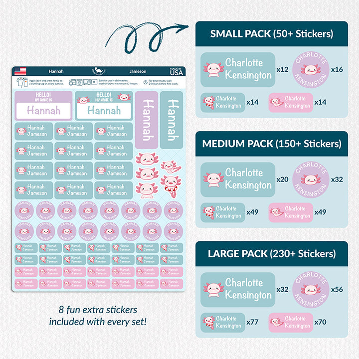 Personalized Waterproof Name Labels for School, Daycare