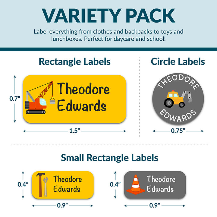 Personalized Waterproof Name Labels for School, Daycare