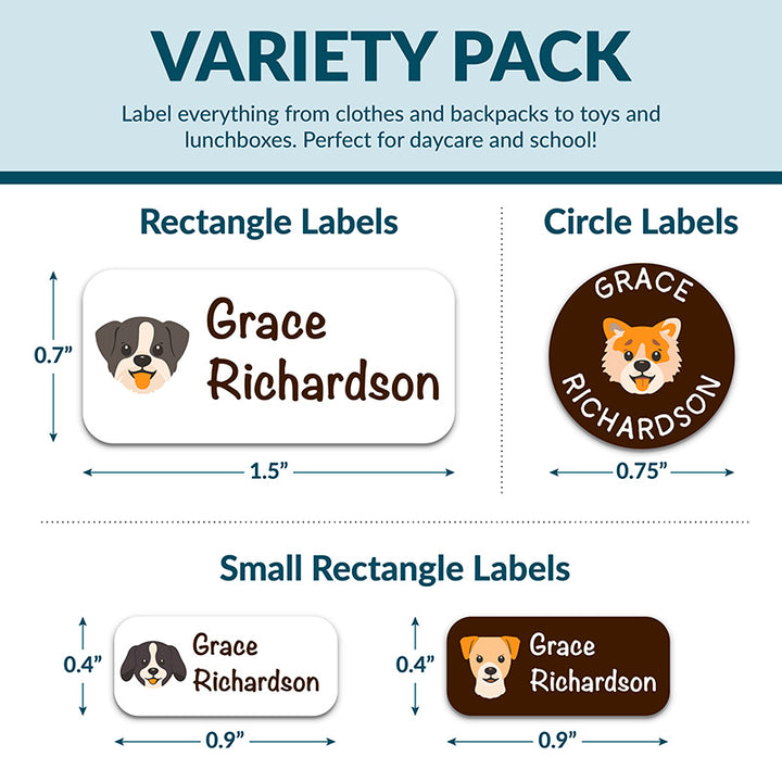 Personalized Waterproof Name Labels for School, Daycare