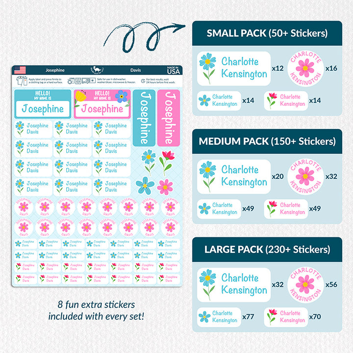 Personalized Waterproof Name Labels for School, Daycare