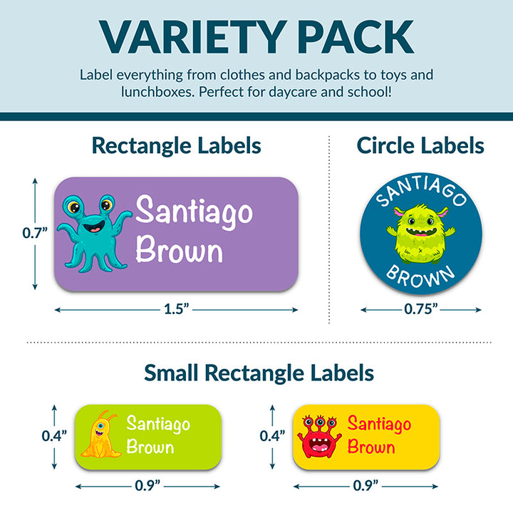 Personalized Waterproof Name Labels for School, Daycare