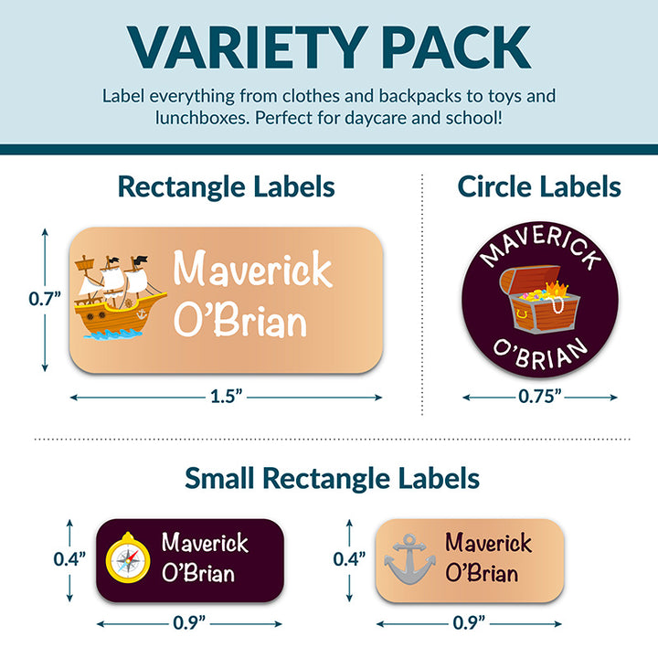 Personalized Waterproof Name Labels for School, Daycare