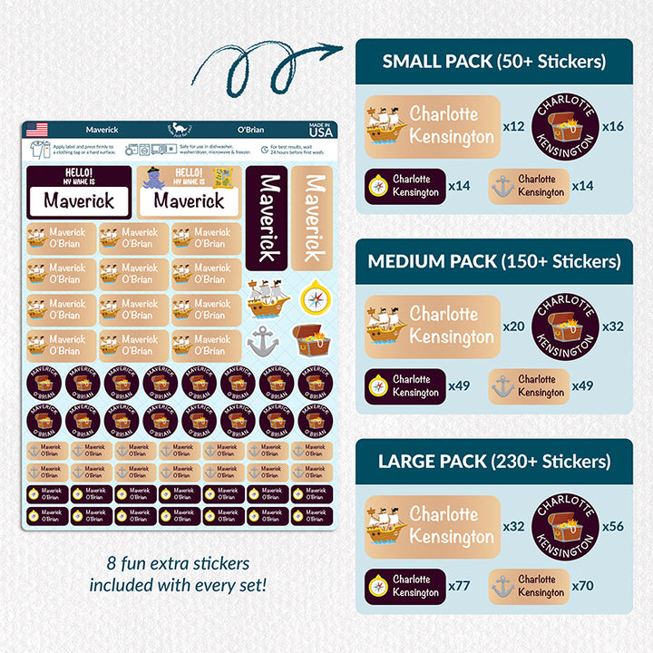 Personalized Waterproof Name Labels for School, Daycare