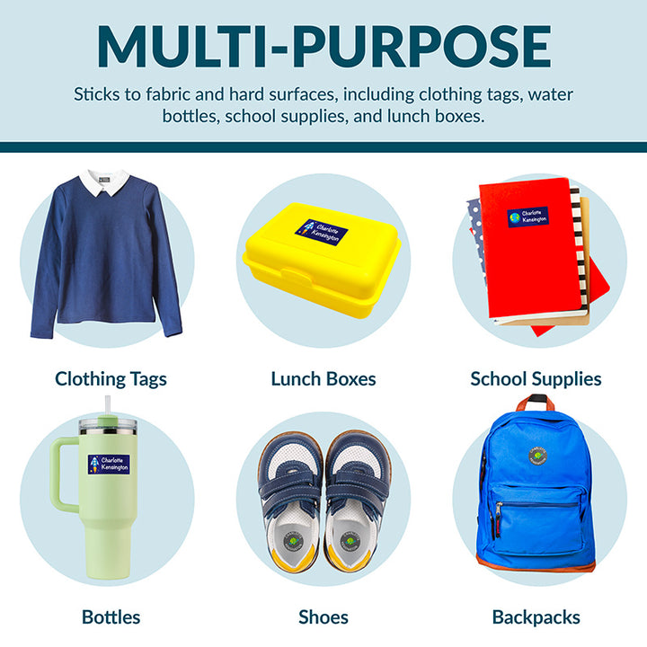 Personalized Waterproof Name Labels for School, Daycare