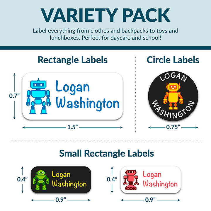 Personalized Waterproof Name Labels for School, Daycare