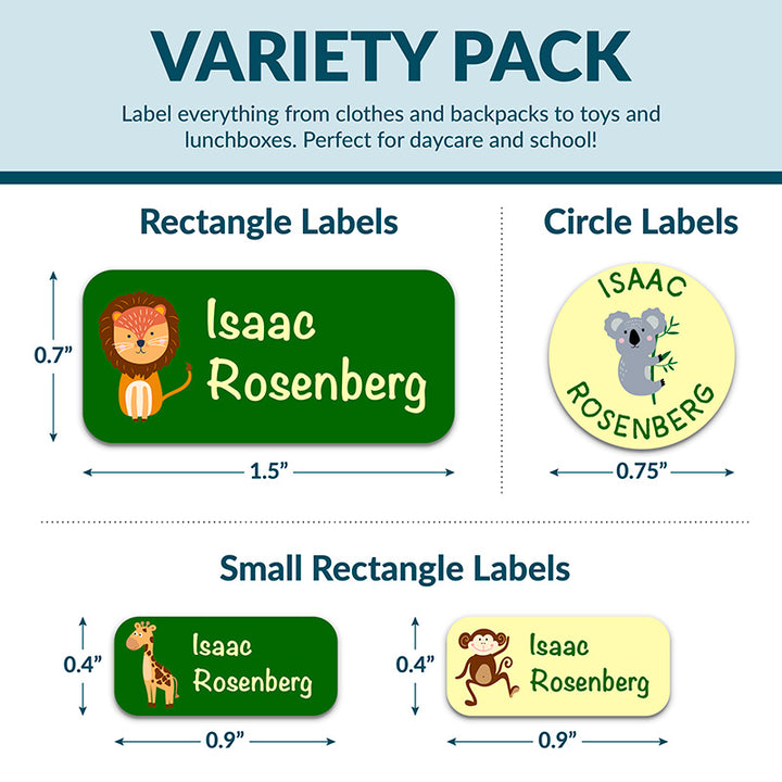 Personalized Waterproof Name Labels for School, Daycare