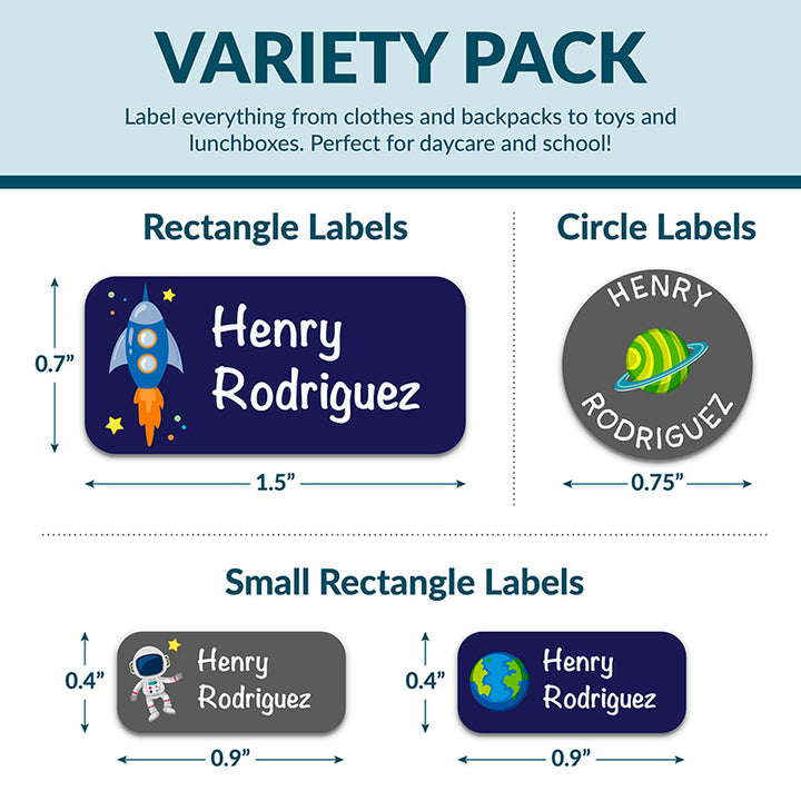 Personalized Waterproof Name Labels for School, Daycare