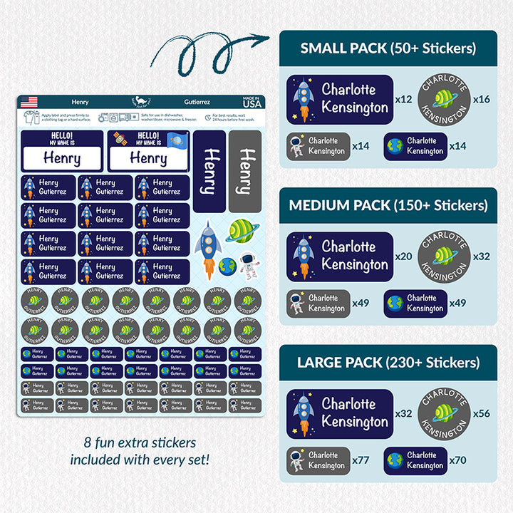 Personalized Waterproof Name Labels for School, Daycare