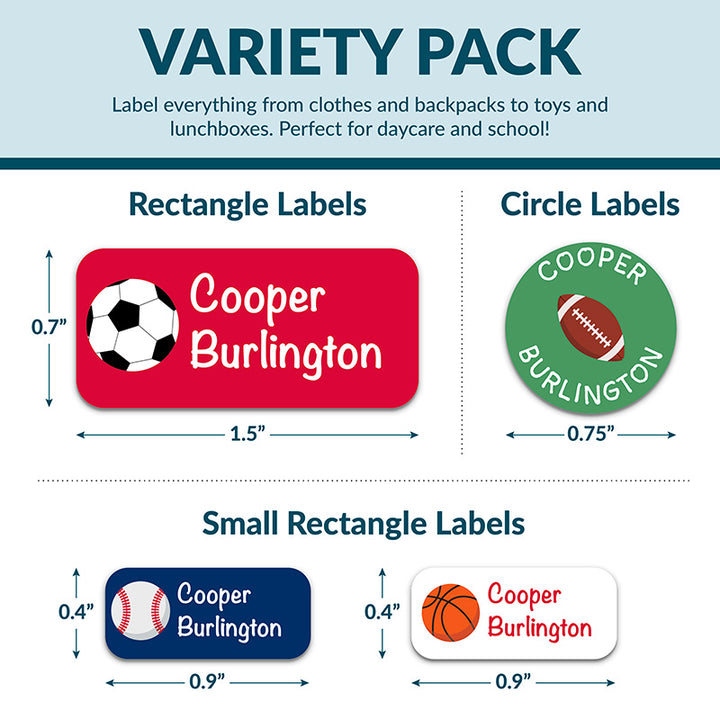 Personalized Waterproof Name Labels for School, Daycare