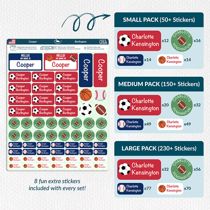 Personalized Waterproof Name Labels for School, Daycare