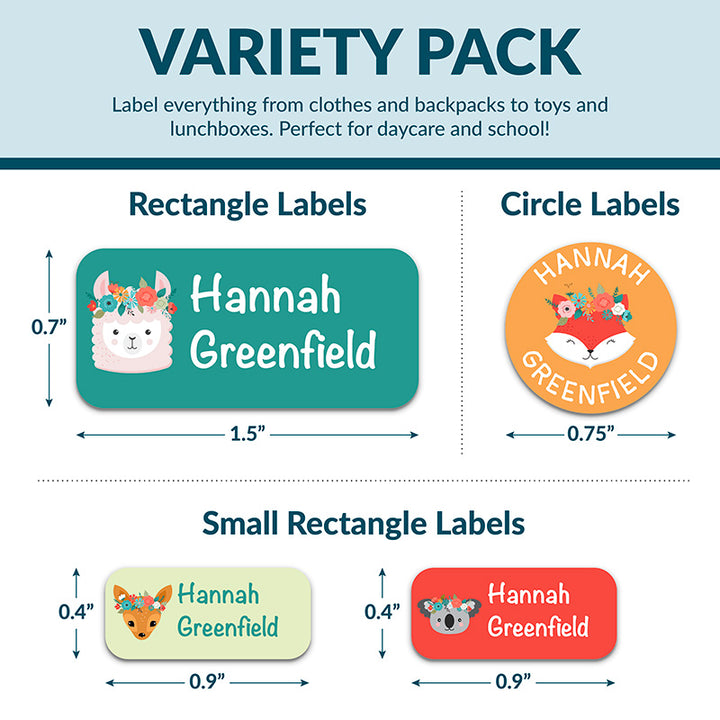 Personalized Waterproof Name Labels for School, Daycare