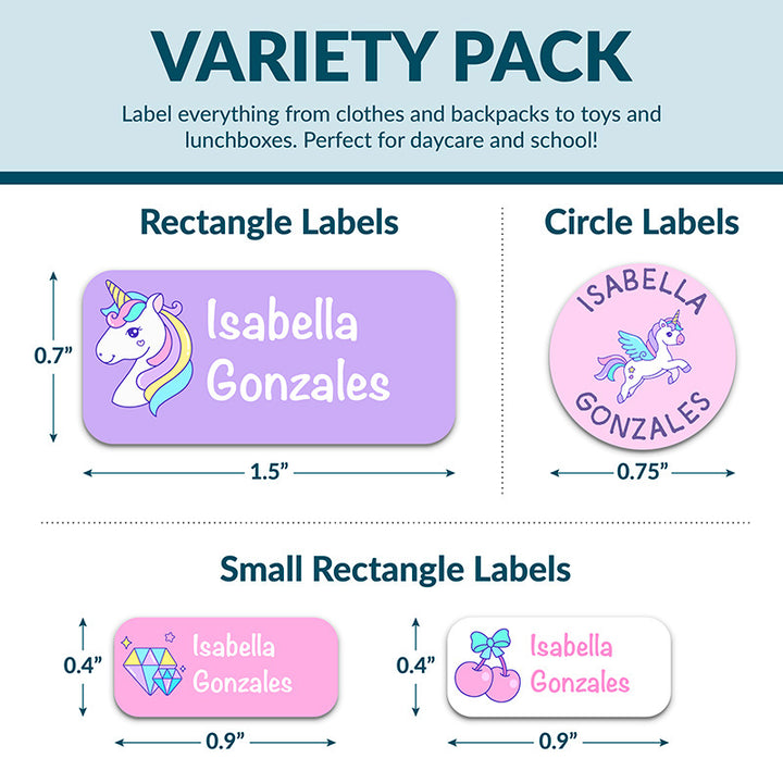 Personalized Waterproof Name Labels for School, Daycare
