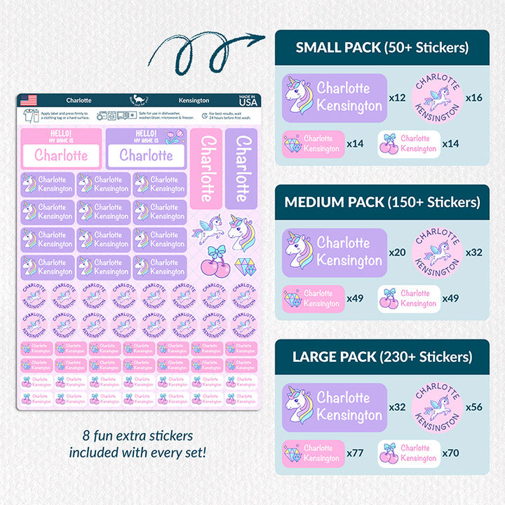 Personalized Waterproof Name Labels for School, Daycare