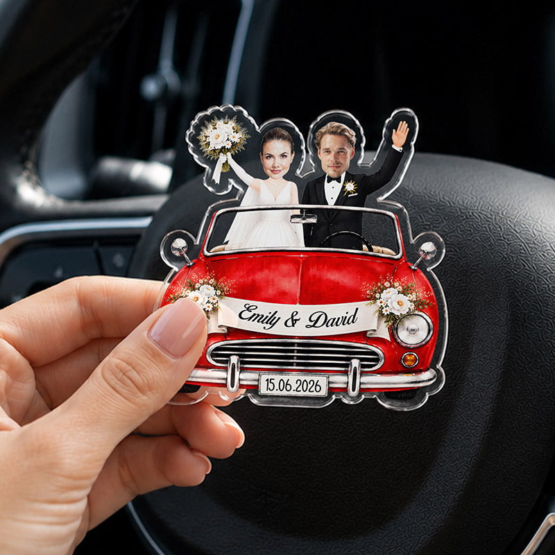 Personalized Wedding Car Visor Accessory