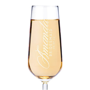 Personalized Wedding Champagne Flute Set for Bridal Party - GiftShire