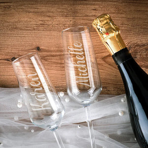 Personalized Wedding Champagne Flute Set for Bridal Party - GiftShire