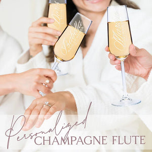 Personalized Wedding Champagne Flute Set for Bridal Party - GiftShire